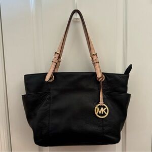 Michael Kors Black Pebbled Leather Tote Bag